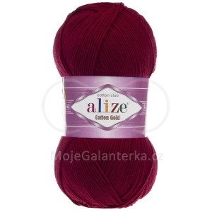 Příze Cotton Gold, 057, vínová