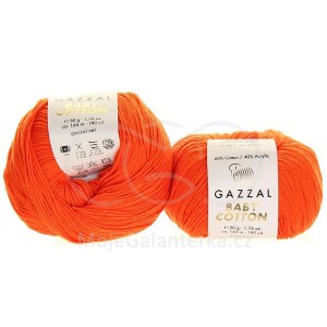 Příze Baby Cotton, 3419, oranžová