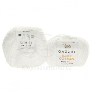 Příze Baby Cotton, 3432, sněhově bílá