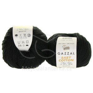 Příze Baby Cotton, 3433, černá