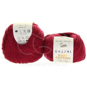 Příze Baby Cotton, 3442, vínová