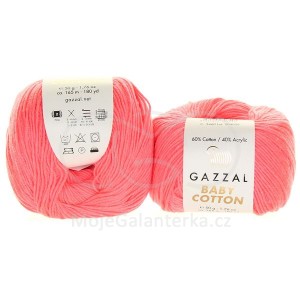 Příze Baby Cotton, 3460, neon růžová