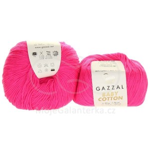 Příze Baby Cotton, 3461, neon sytě růžová