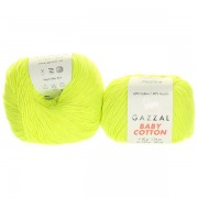 Příze Baby Cotton, 3462, neon žlutá