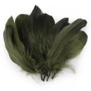 Husí peří, délka 14-18 cm, olivová zeleň